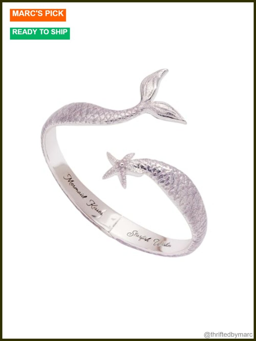 Alex and Ani Salt + Sea Mermaid Cuff, Iridescent Enamel, Adjustable Cuff